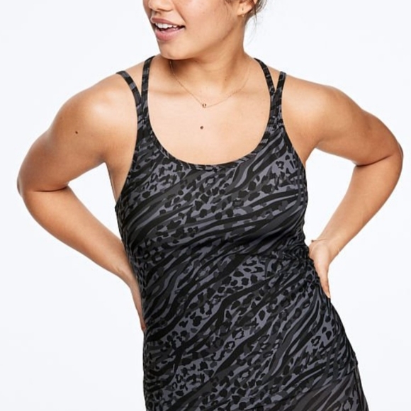NWT PINK Victoria's Secret Black Athletic Tank with Straps - Picture 1 of 3